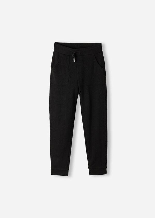 leggings elásticos de mezcla de cachemira calzedonia para niños color negro