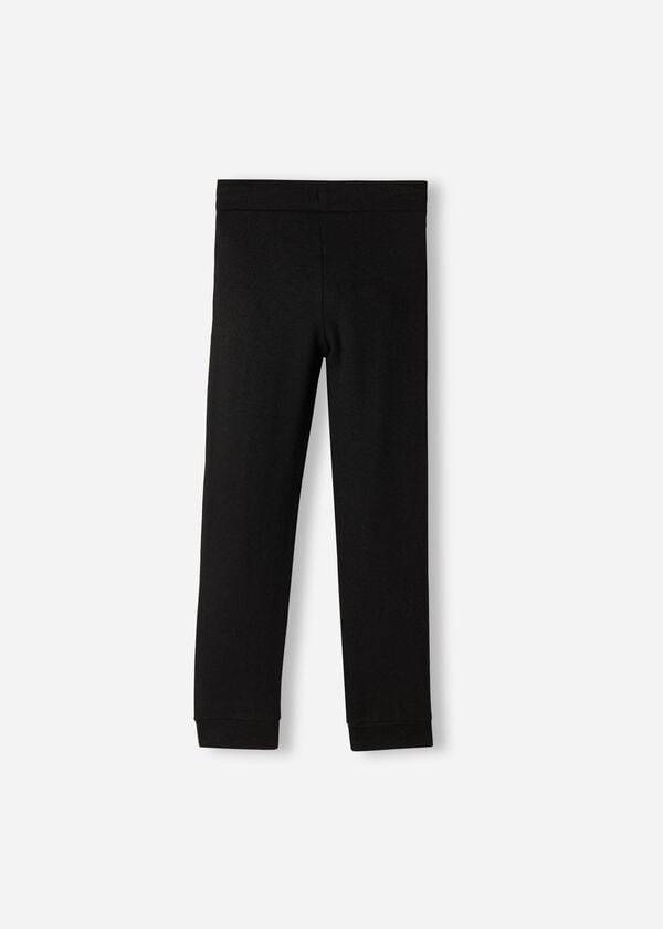 leggings deportivos elásticos de mezcla de cachemira calzedonia para niños en color negro