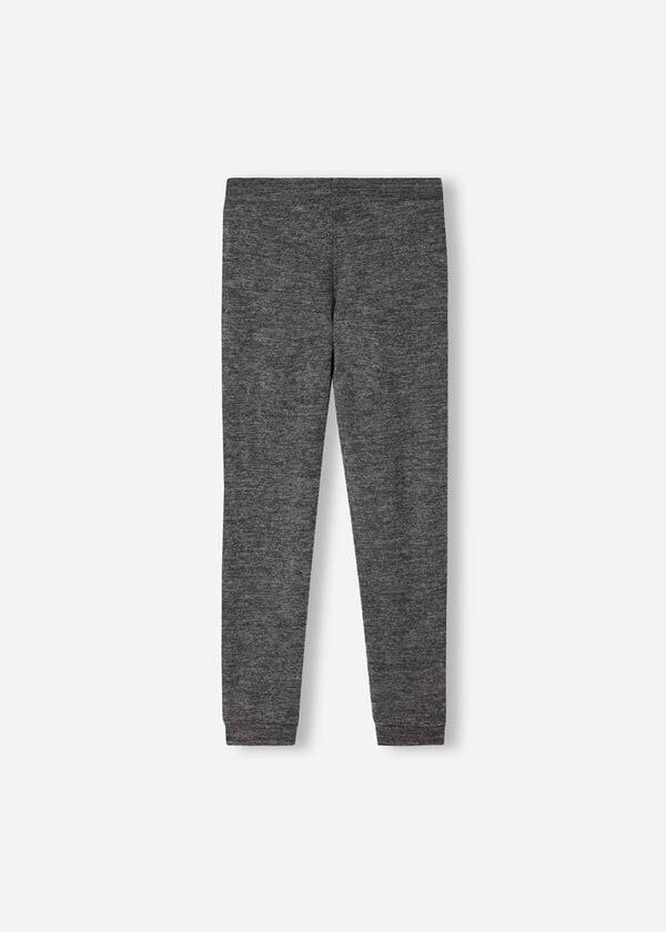 leggings deportivos elásticos de mezcla de cachemira calzedonia para niños en gris