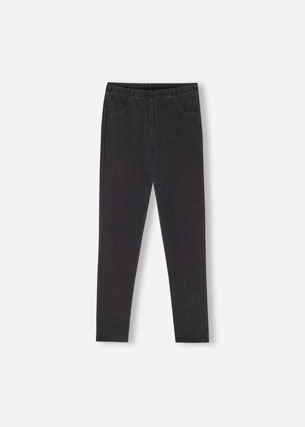 leggings térmicos de mezclilla gris calzedonia para niños
