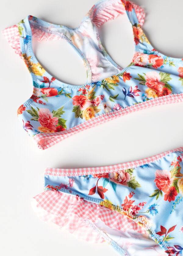 trajes de baño de dos piezas con estampado floral multicolor de masha para niños de calzedonia