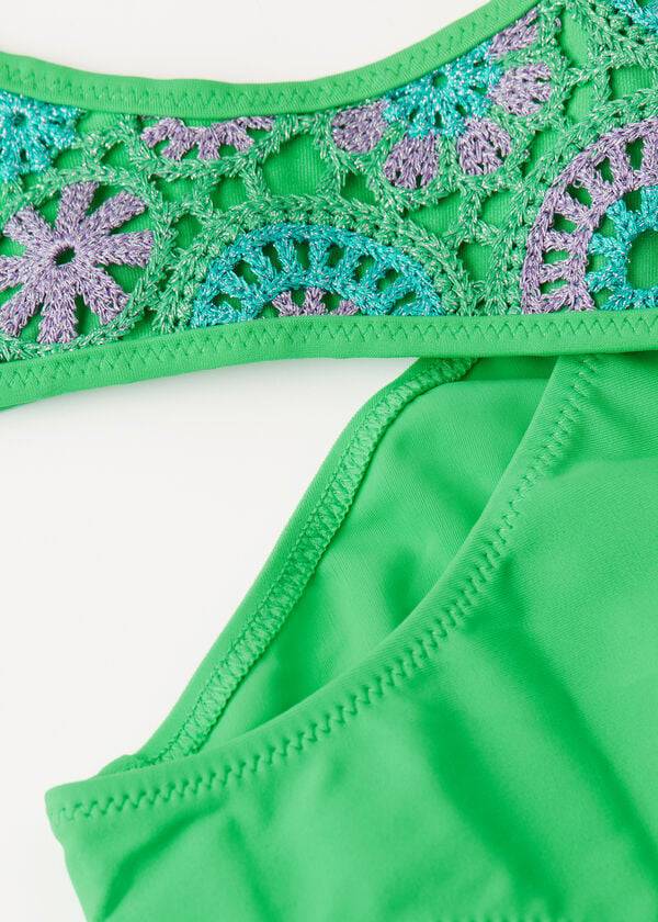 trajes de baño capri de dos piezas calzedonia para niños en color verde