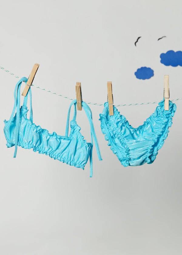bañadores de dos piezas calzedonia formentera para niños en color turquesa