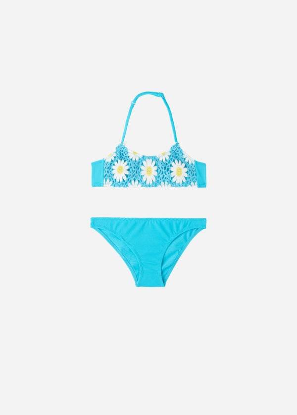trajes de baño de dos piezas margherita de calzedonia para niños en turquesa