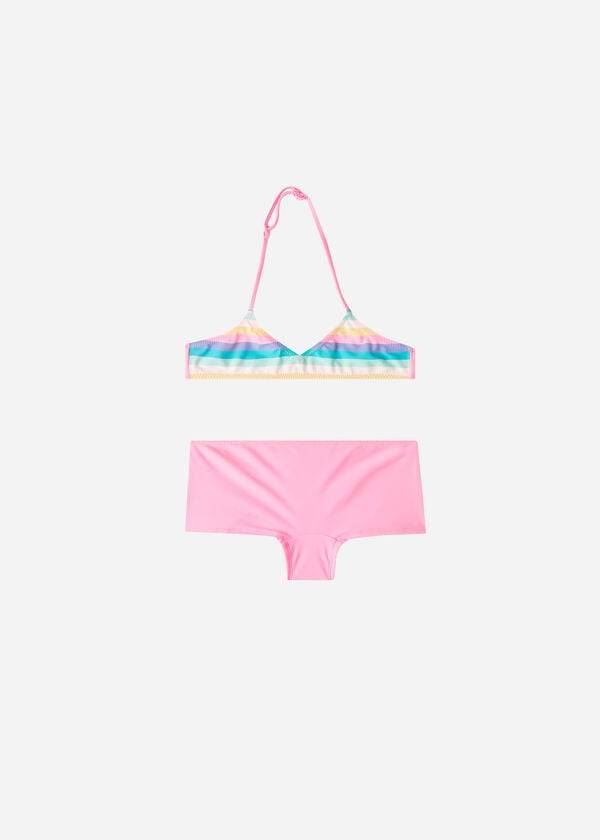 trajes de baño de dos piezas para niños calzedonia en color rosa