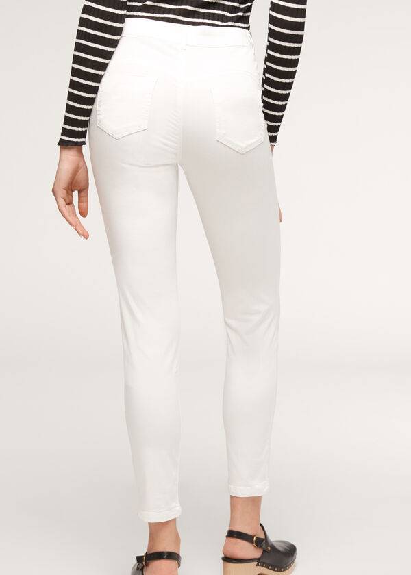 vaqueros blancos con efecto push up eco light de calzedonia para mujer