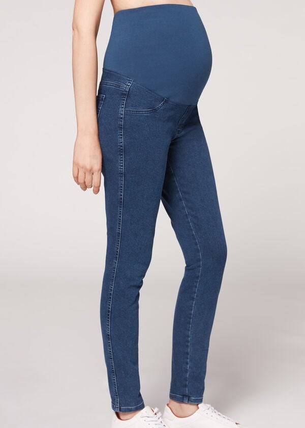 leggings deportivos premamá calzedonia para mujer color azul