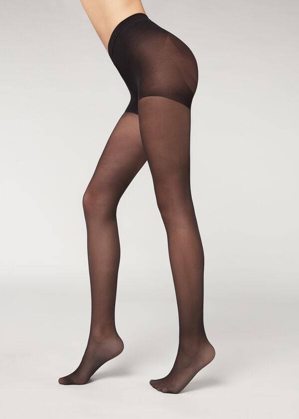 calzedonia 30 denier total shaper sheer sexy mallas para mujer negras