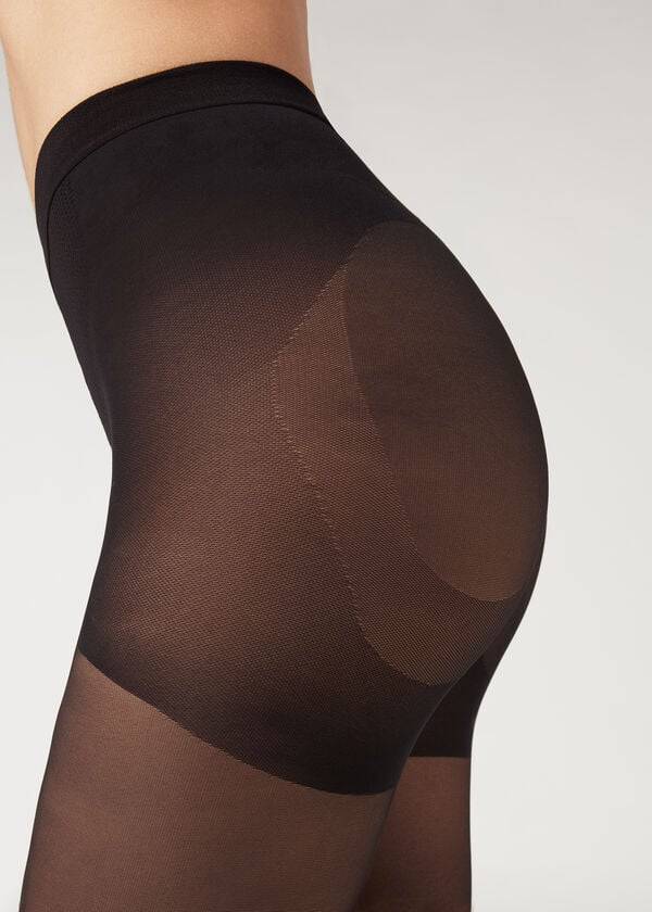 calzedonia 30 denier total shaper sheer sexy mallas para mujer negras
