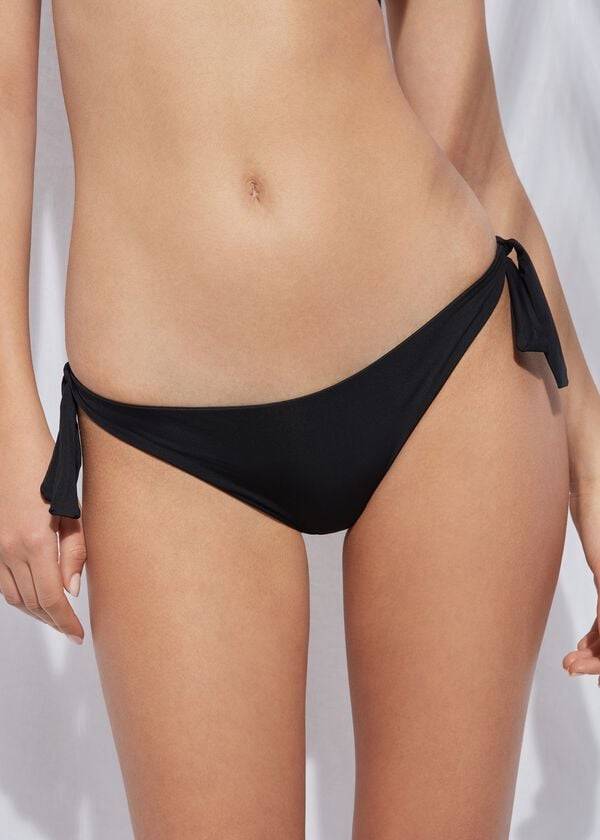 braguita de bikini brasileña ecológica de indonesia con lazo de calzedonia para mujer color negro