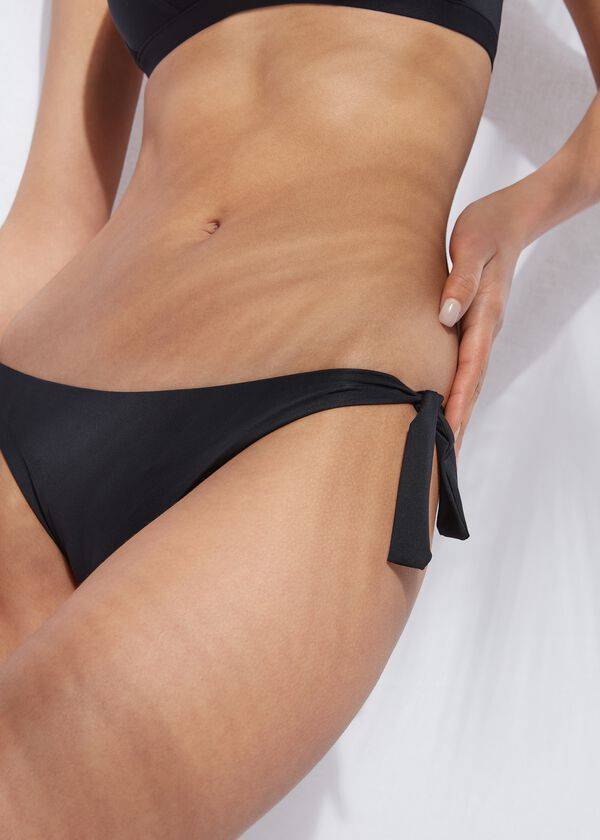 braguita de bikini brasileña ecológica de indonesia con lazo de calzedonia para mujer color negro