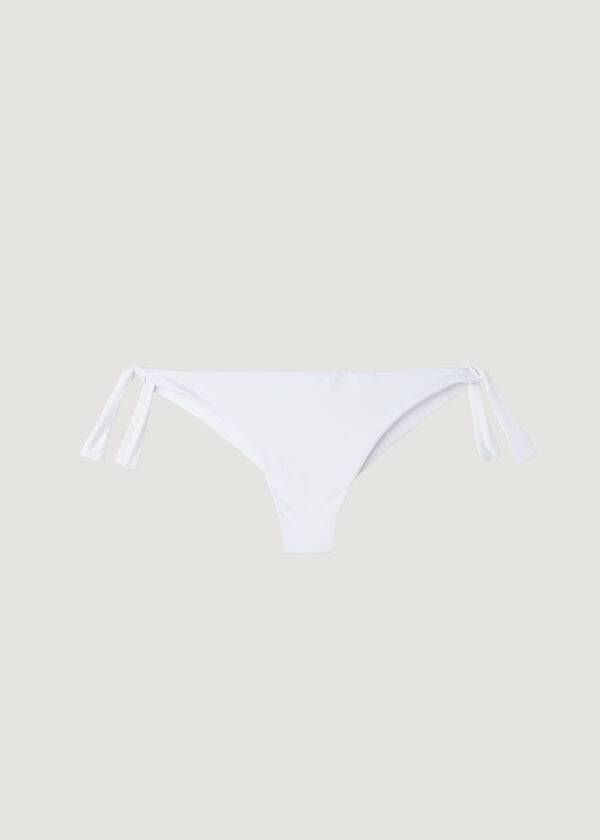 braguita de bikini brasileña ecológica de indonesia con lazo de calzedonia para mujer color blanco