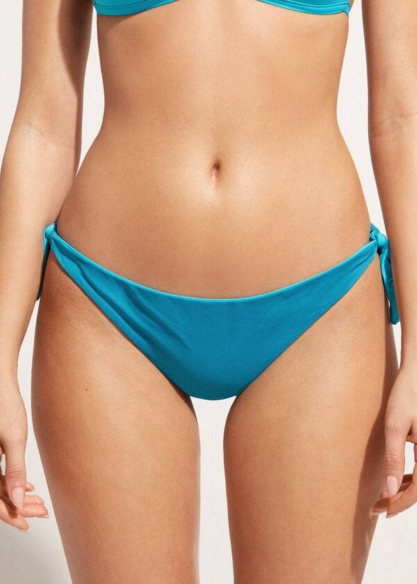 braguita de bikini brasileña ecológica de indonesia con lazo de calzedonia para mujer en turquesa