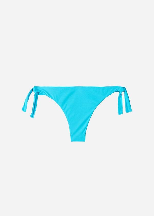 braguita de bikini brasileña ecológica de indonesia con lazo de calzedonia para mujer en turquesa