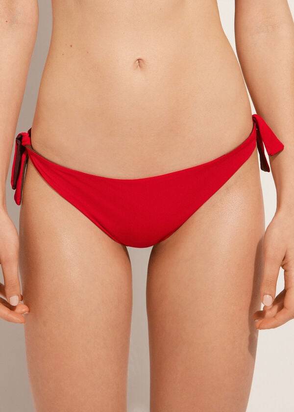 braguita de bikini brasileña ecológica de indonesia con lazo rojo de calzedonia para mujer