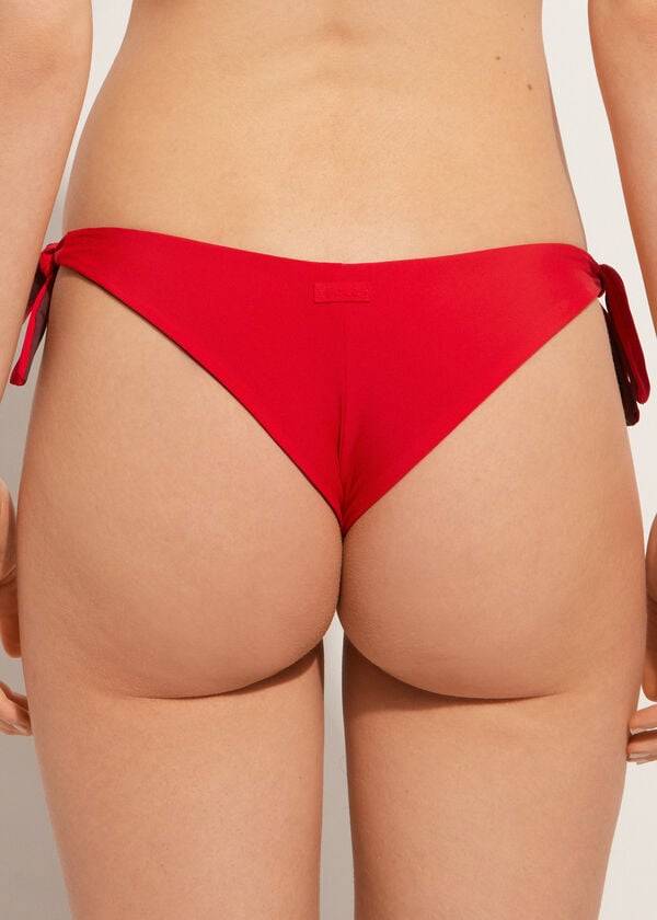 braguita de bikini brasileña ecológica de indonesia con lazo rojo de calzedonia para mujer