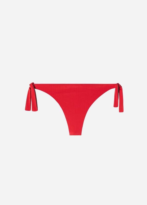 braguita de bikini brasileña ecológica de indonesia con lazo rojo de calzedonia para mujer