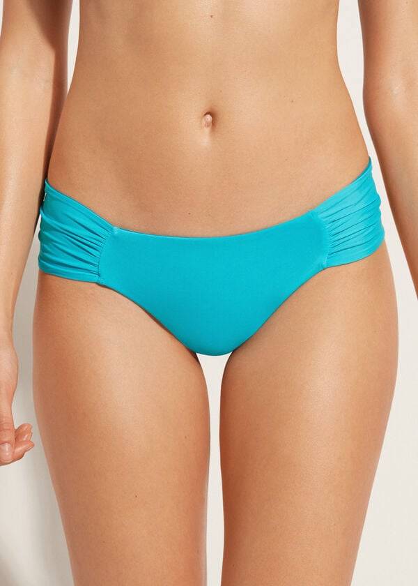 braguita de bikini brasileña ecológica de indonesia de calzedonia en color verde turquesa para mujer