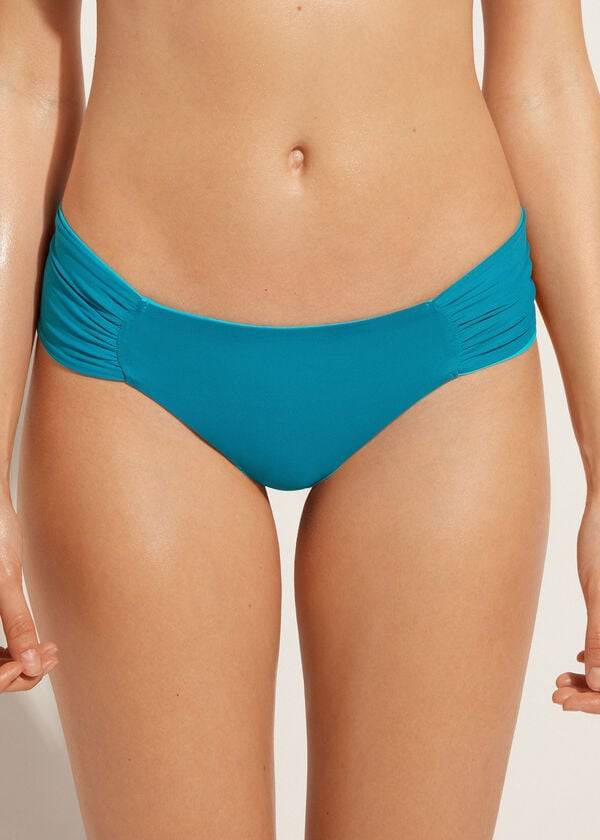 braguita de bikini brasileña ecológica de indonesia de calzedonia en color verde turquesa para mujer