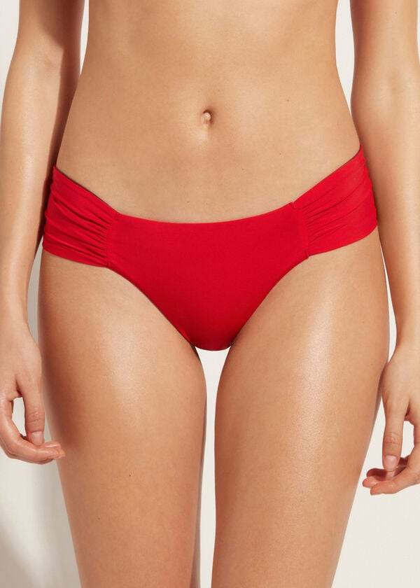 braguita de bikini brasileña ecológica de indonesia de calzedonia para mujer color rojo