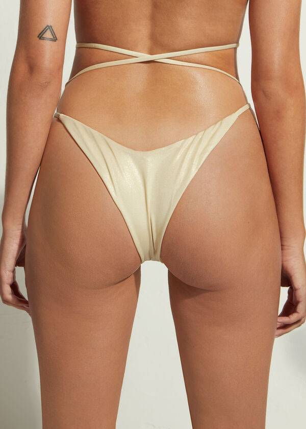 braguita de bikini brasileña calzedonia abu dhabi para mujer color dorado