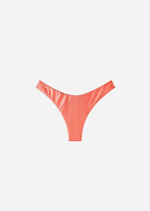 braguita de bikini brasileña de corte alto con efecto recubierto de calzedonia en color naranja coral para mujer
