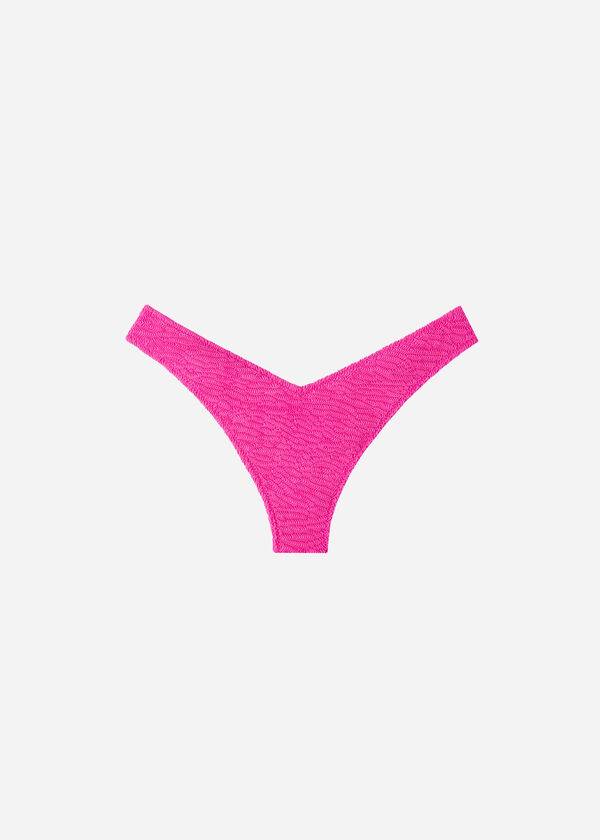 braguita de bikini brasileña de corte alto en v de calzedonia para mujer color rosa
