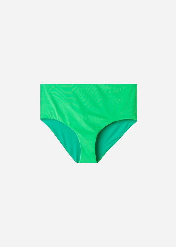 braguita de bikini ecológica de cintura alta de calzedonia para mujer color verde