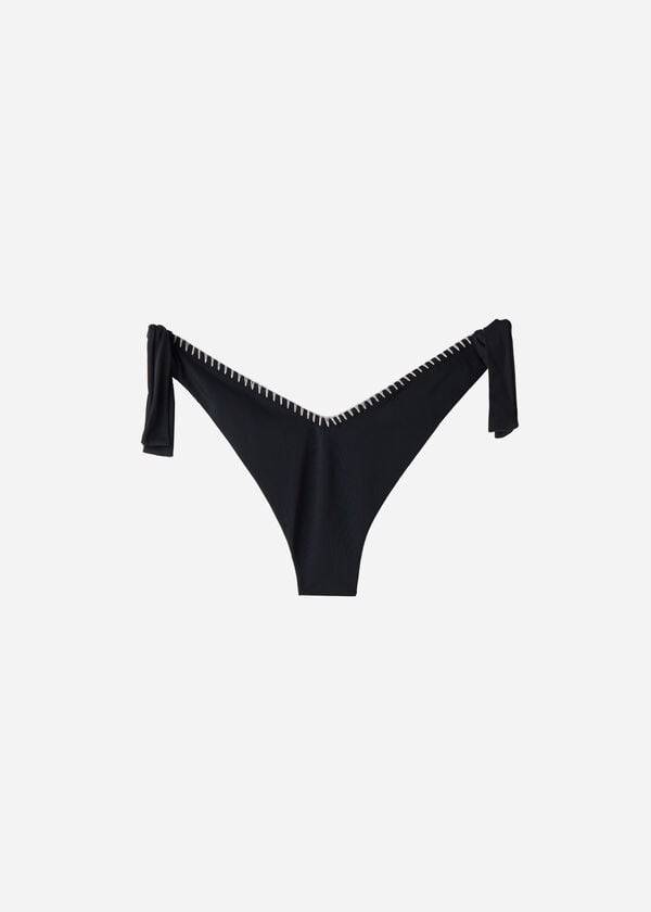 braguita de bikini brasileña mumbai de corte alto en v de calzedonia para mujer color negro