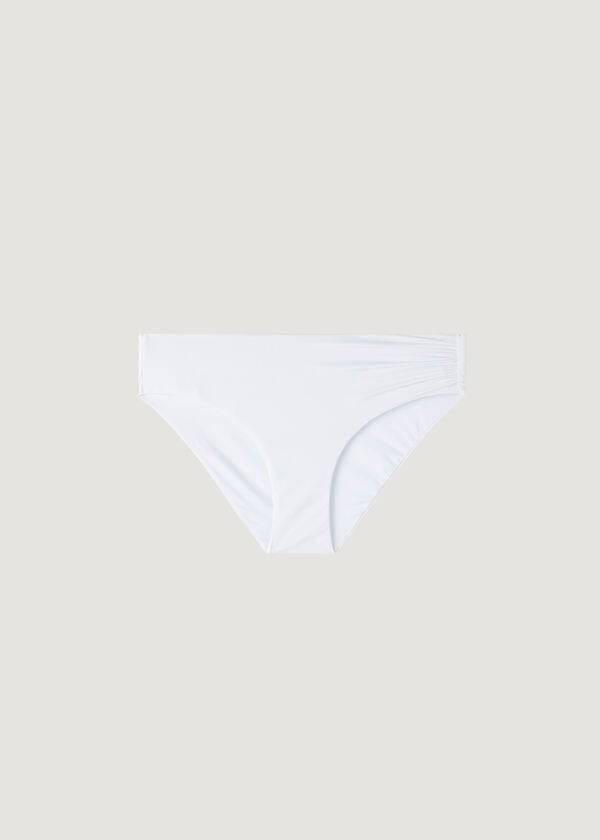 braguita de bikini ecológica de cintura alta de calzedonia para mujer color blanco