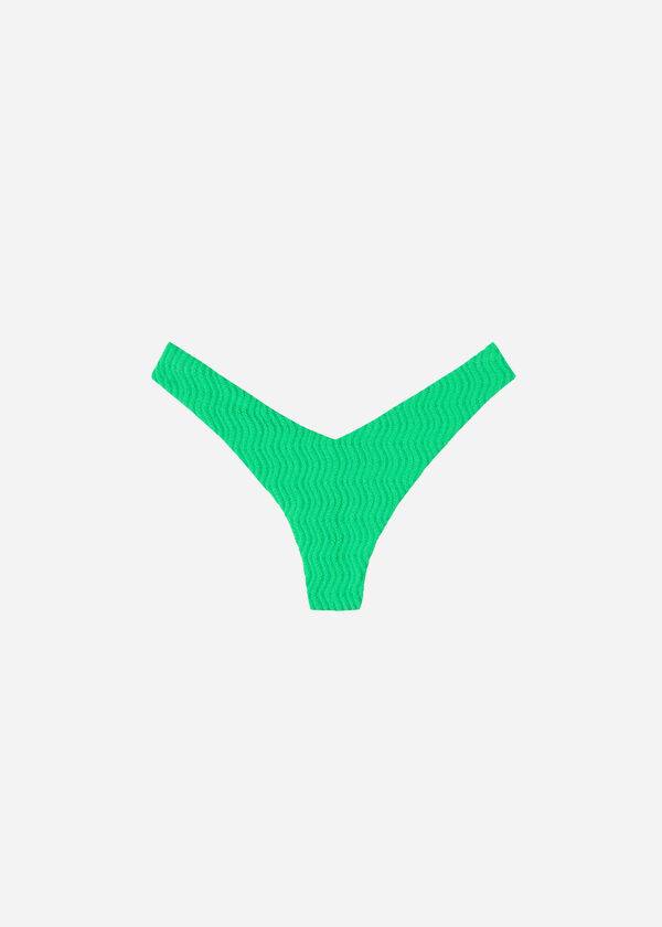 braguita de bikini brasileña mykonos de corte alto de calzedonia para mujer color verde