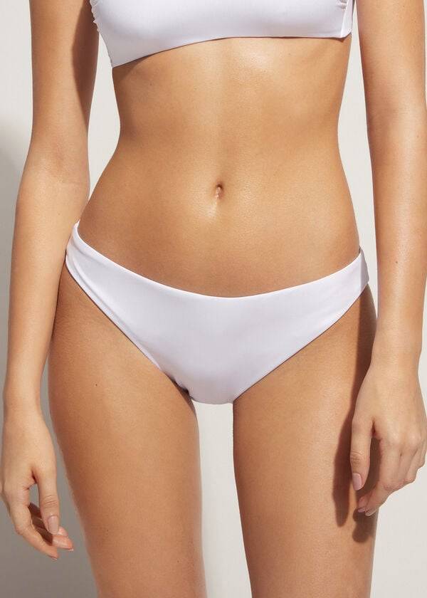 braguita de bikini de tiro bajo ecológica de calzedonia indonesia para mujer color blanco