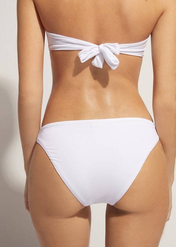 braguita de bikini de tiro bajo ecológica de calzedonia indonesia para mujer color blanco