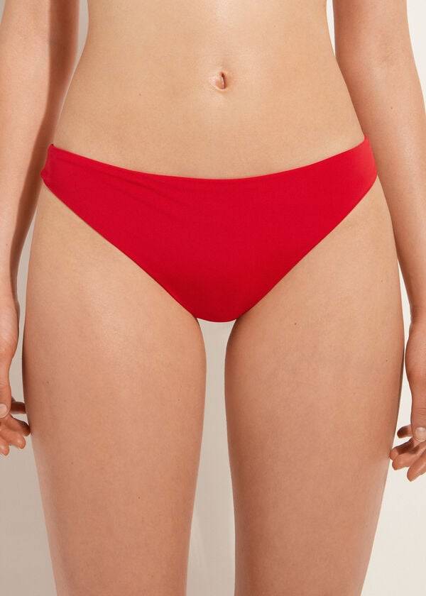 braguita de bikini de tiro bajo ecológica calzedonia indonesia para mujer color rojo