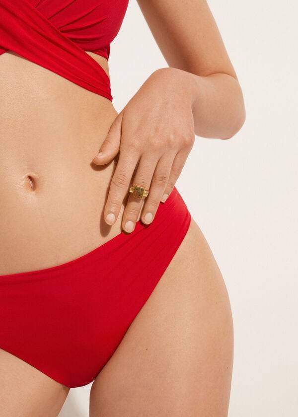 braguita de bikini de tiro bajo ecológica calzedonia indonesia para mujer color rojo