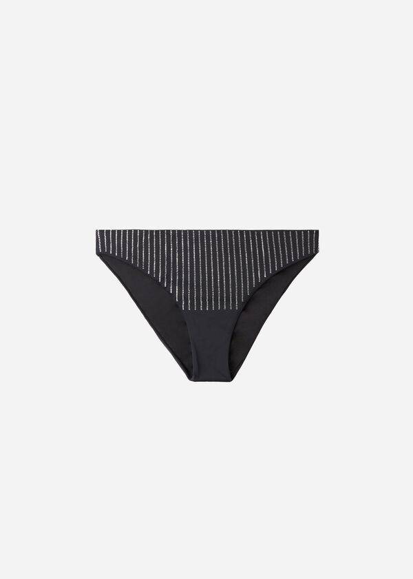 braguita de bikini negra con diamantes de imitación shanghai de calzedonia para mujer