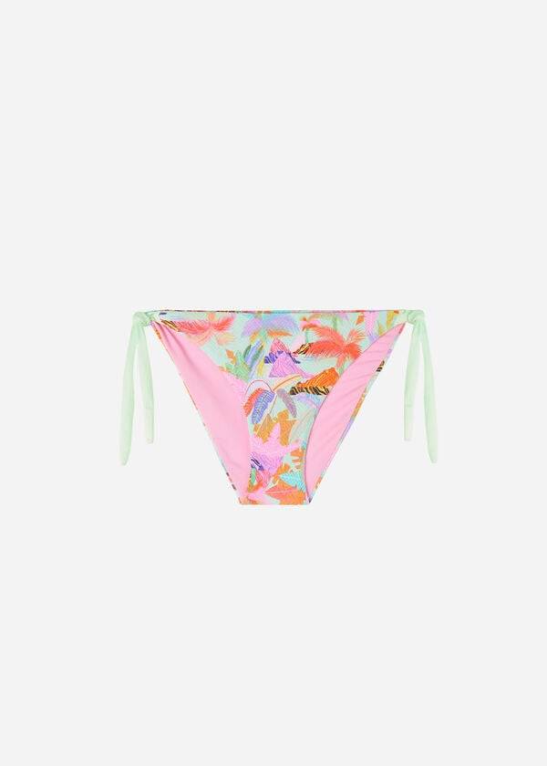 braguita de bikini calzedonia side-tie foliage tahiti para mujer color verde