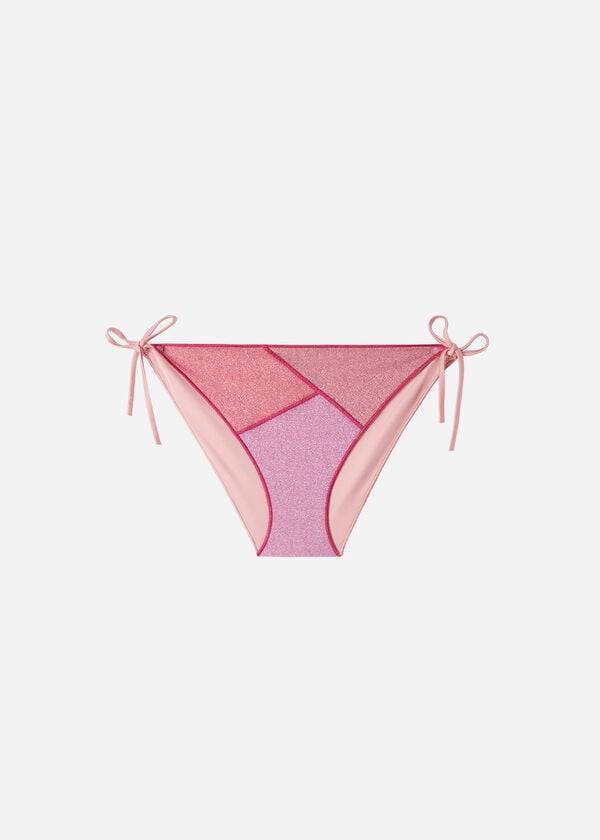 braguita de bikini calzedonia string tie lamé lisbona rosa