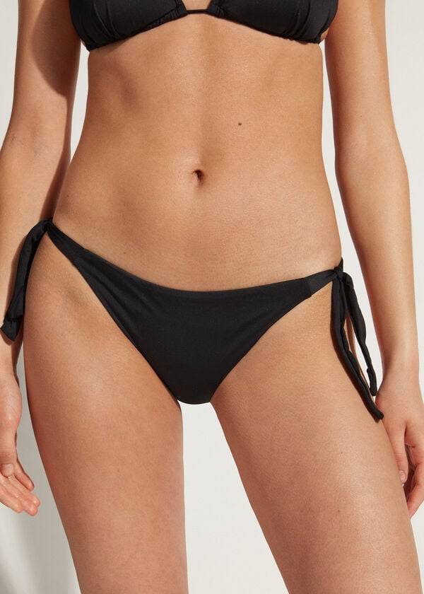 braguita de bikini indonesia con lazo calzedonia para mujer color negro