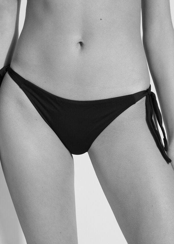braguita de bikini indonesia con lazo calzedonia para mujer color negro