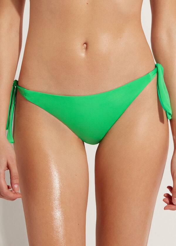 braguita de bikini ecológica de indonesia con lazo verde de calzedonia para mujer