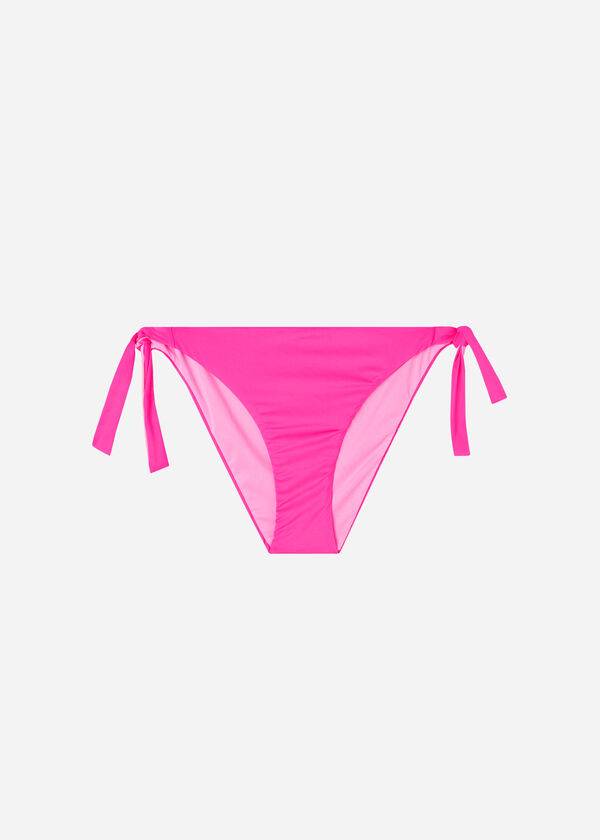 braguita de bikini ecológica de indonesia con lazo para mujer color rosa