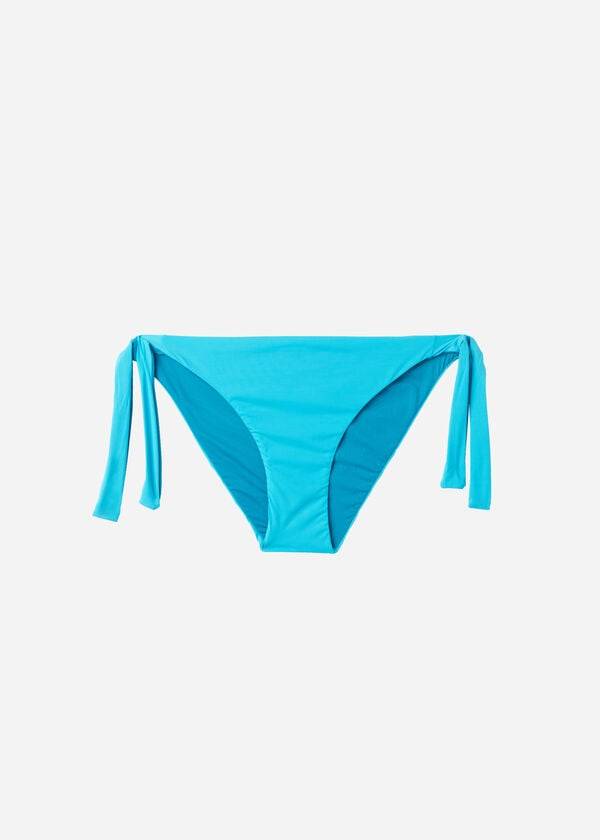 braguita de bikini ecológica de indonesia con lazo para mujer de calzedonia en turquesa