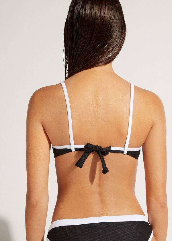 bikini balconette coimbra de calzedonia para mujer color negro y blanco