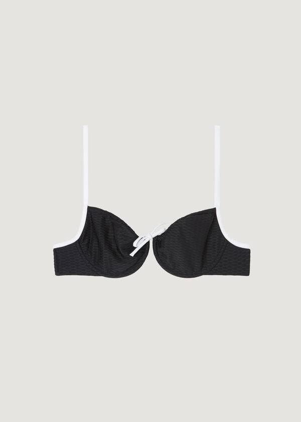 bikini balconette coimbra de calzedonia para mujer color negro y blanco