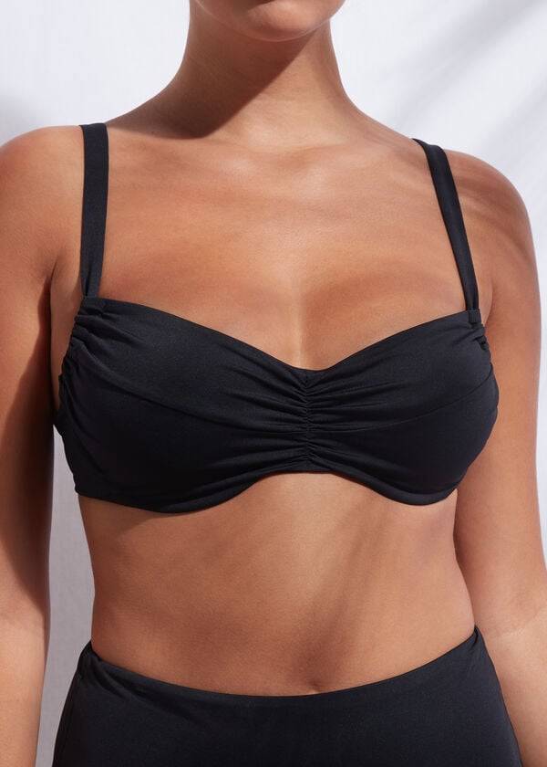 parte de arriba de bikini calzedonia balconette indonesia mujer negro