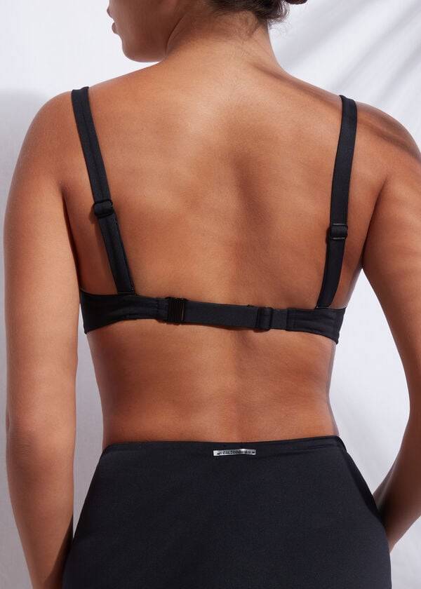 parte de arriba de bikini calzedonia balconette indonesia mujer negro