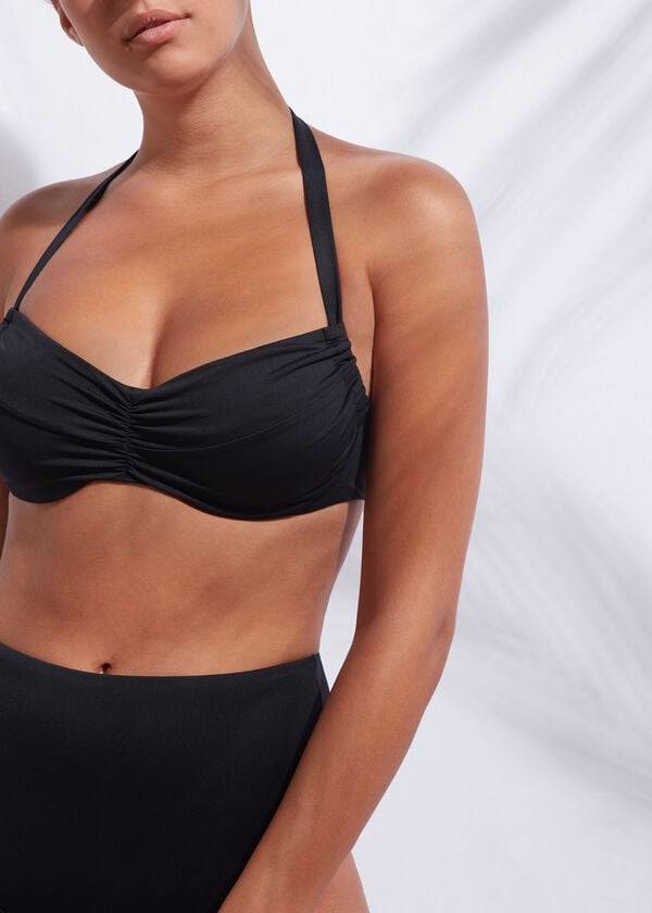 parte de arriba de bikini calzedonia balconette indonesia mujer negro