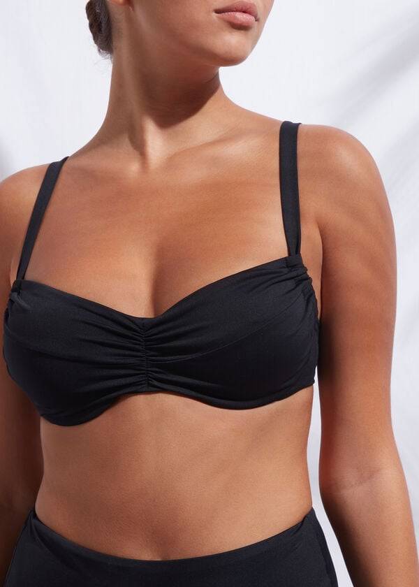 parte de arriba de bikini calzedonia balconette indonesia mujer negro