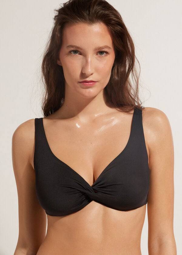 parte de arriba de bikini calzedonia balconette indonesia eco cobey mujer negro